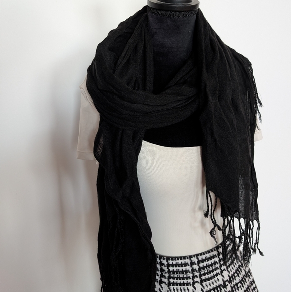 Super Soft Black Scarf/Shawl - Picture 2 of 6